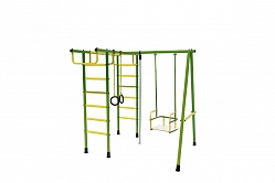 Детский спортивный комплекс металлический Лидер Д2-02 с металлическими качели, зелёно/жёлтый (Лидер, Д2-02) - миниатюра